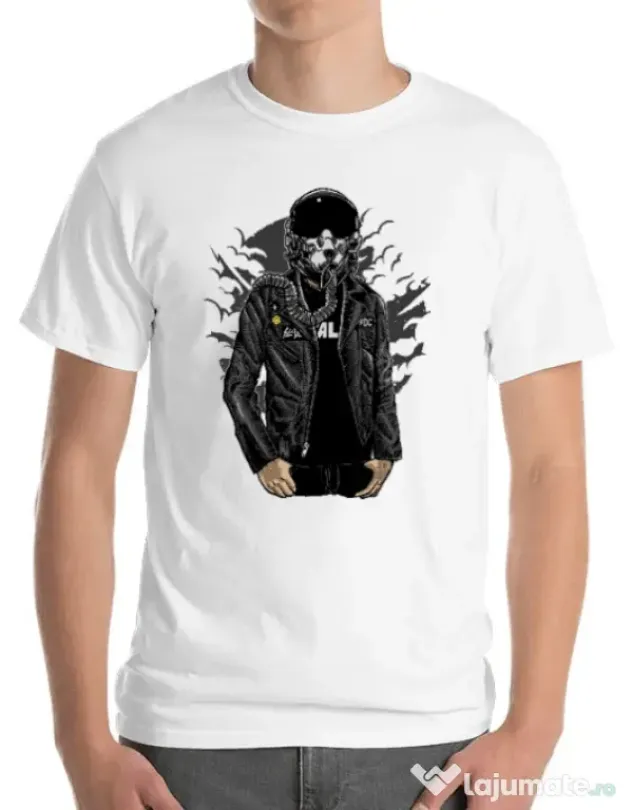Tricou ADLER barbat Sky fighter Alb
