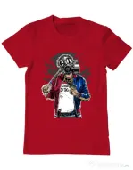 Tricou ADLER barbat Suicide gas mask Rosu