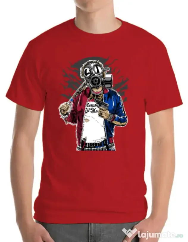 Tricou ADLER barbat Suicide gas mask Rosu