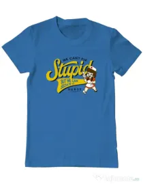 Tricou ADLER barbat Can\'t fix stupid Albastru azuriu