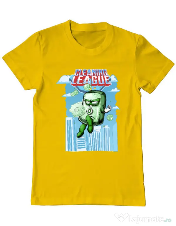 Tricou ADLER barbat Cleaning league Soap Galben