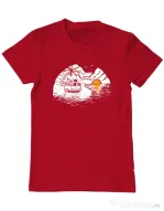 Tricou ADLER barbat Van beach Rosu