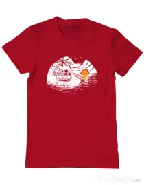 Tricou ADLER barbat Van beach Rosu