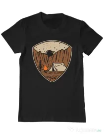 Tricou ADLER barbat Camp cliffs Negru