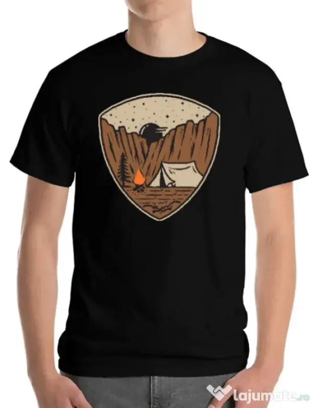 Tricou ADLER barbat Camp cliffs Negru