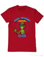 Tricou ADLER barbat Social distancing Rosu