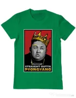 Tricou ADLER barbat Straight outta Pyongyang Verde mediu