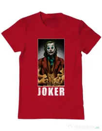 Tricou ADLER barbat Joker flames Rosu