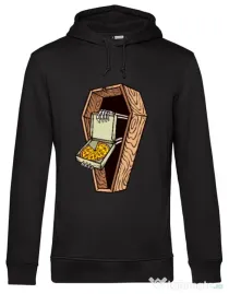 Hoodie barbat cu gluga Horror pizza Negru
