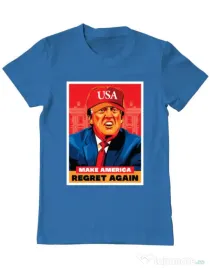 Tricou ADLER barbat Make America regret again Albastru azuriu