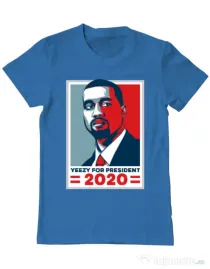 Tricou ADLER barbat Yezzy for president Albastru azuriu