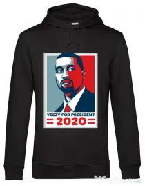 Hoodie barbat cu gluga Yezzy for president Negru
