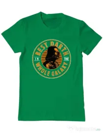 Tricou ADLER barbat Best Darth in the galaxy Verde mediu