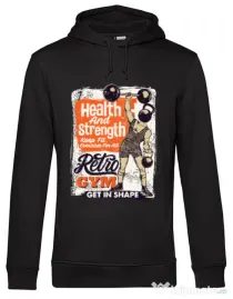Hoodie barbat cu gluga Retro Gym Negru