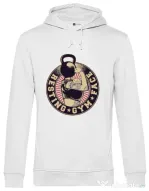Hoodie barbat cu gluga Resting gym face Alb