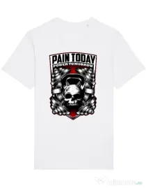 Tricou STANLEY STELLA barbat Pain today power tomorrow Alb