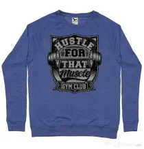 Bluza ADLER barbat Hustle for that muscle Albastru melanj