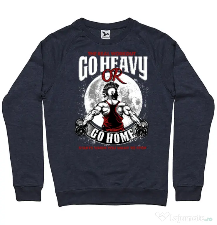 Bluza ADLER barbat Go heavy or go home Denim inchis