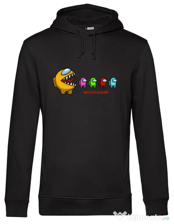 Hoodie barbat cu gluga Impostor detected Negru