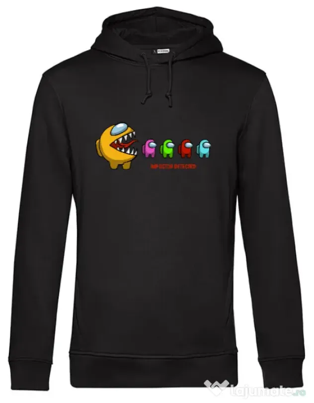 Hoodie barbat cu gluga Impostor detected Negru