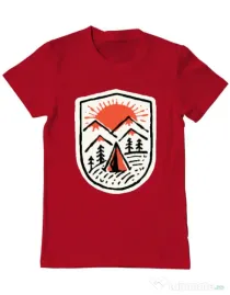 Tricou ADLER barbat Sunset camp Rosu
