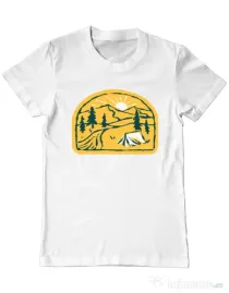 Tricou ADLER barbat River camp Alb