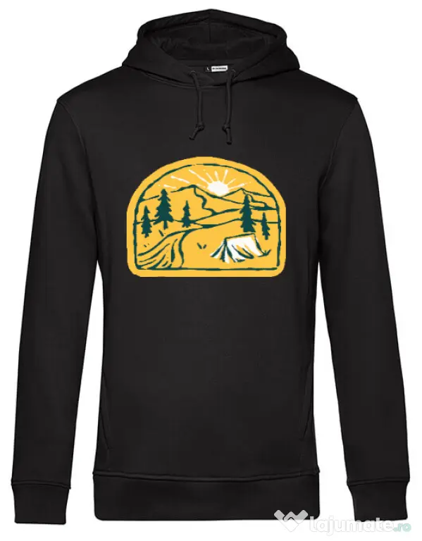 Hoodie barbat cu gluga River camp Negru