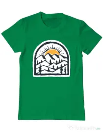 Tricou ADLER barbat Mountain beauty Verde mediu