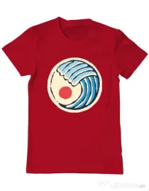 Tricou ADLER barbat Great wave Rosu