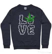 Bluza ADLER barbat Love weed Denim inchis