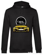 Hoodie barbat cu gluga Wide M4 front & back Negru