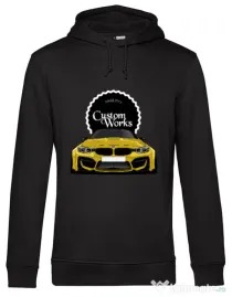 Hoodie barbat cu gluga Wide M4 front & back Negru