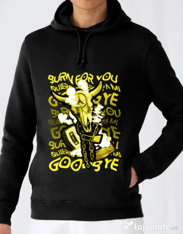 Hoodie barbat cu gluga Symbolism Negru
