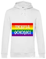 Hanorac barbat cu gluga Trufia Voiosiei Alb