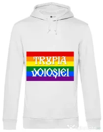 Hanorac barbat cu gluga Trufia Voiosiei Alb