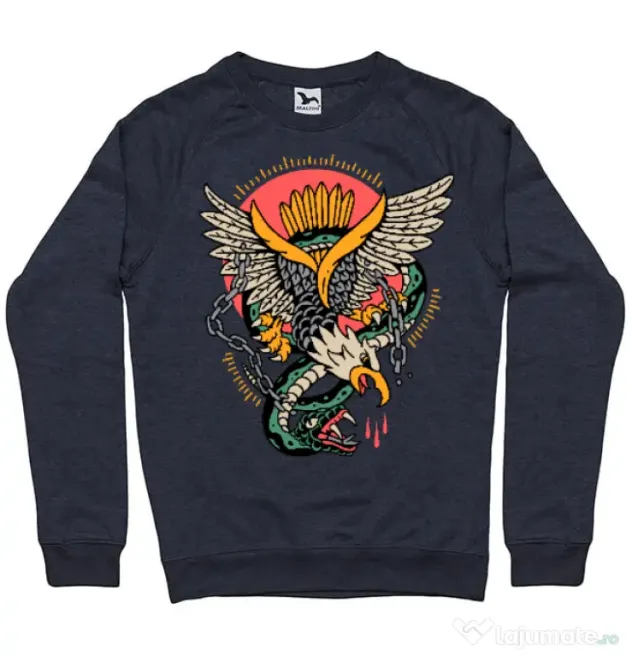 Bluza personalizata barbat Tattoo Fighting Denim inchis
