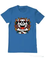 Tricou personalizat barbat Death and Flower Albastru azuriu
