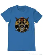Tricou personalizat barbat Skull Spartan Albastru azuriu