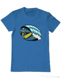 Tricou personalizat barbat Surf Nose Albastru azuriu