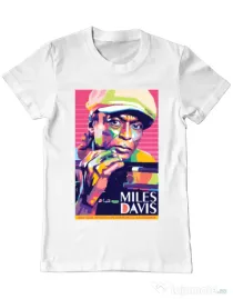 Tricou personalizat barbat Miles Davis Alb