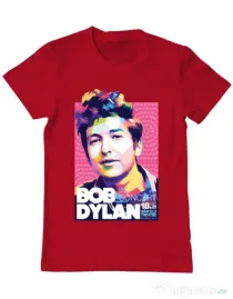Tricou personalizat barbat Bob Dylan Rosu