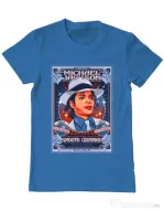 Tricou personalizat barbat Michael Jackson Albastru azuriu