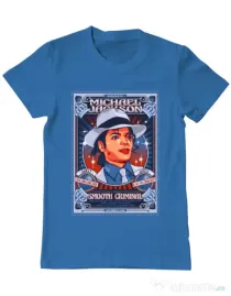 Tricou personalizat barbat Michael Jackson Albastru azuriu