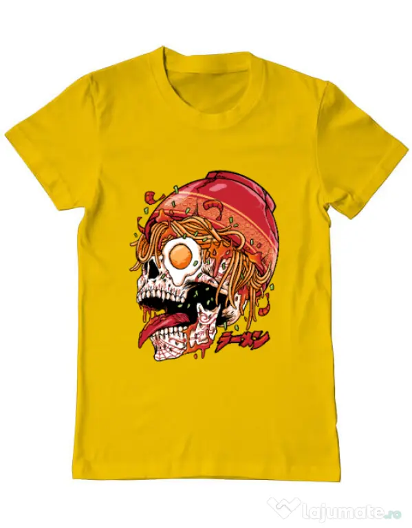 Tricou personalizat barbat spicy skull Galben