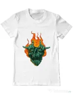 Tricou personalizat barbat METAL HEADS Alb
