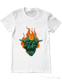 Tricou personalizat barbat METAL HEADS Alb
