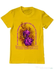 Tricou personalizat barbat WISH ME LUCK Galben