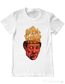 Tricou personalizat barbat OPEN YOUR MIND Alb