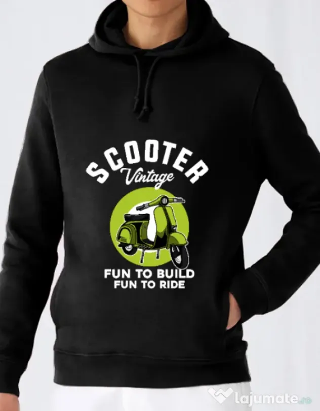 Hanorac barbat cu gluga SCOOTER VINTAGE Negru