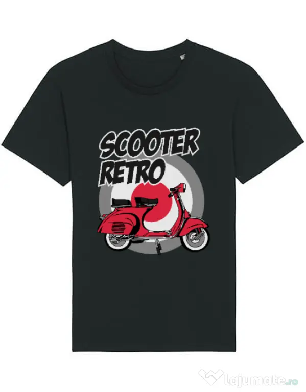 Tricou STANLEY STELLA barbat SCOOTER RETRO RED COLOR Negru